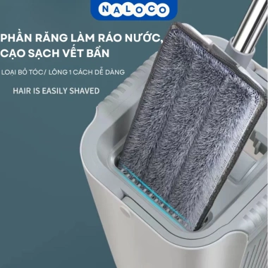 Cây Lau Nhà Cao Cấp - Thùng 2 Ngăn Vắt Xả Thông Minh, Chổi Lau Xoay 360 độ