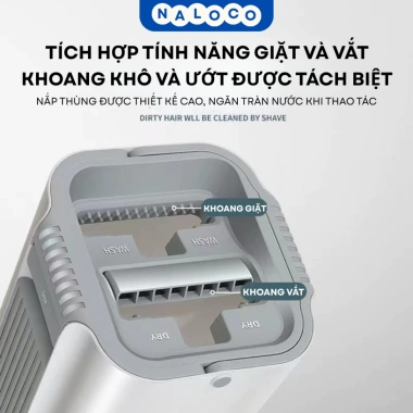 Cây Lau Nhà Cao Cấp - Thùng 2 Ngăn Vắt Xả Thông Minh, Chổi Lau Xoay 360 độ