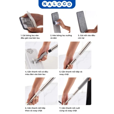 Cây Lau Nhà Cao Cấp - Thùng 2 Ngăn Vắt Xả Thông Minh, Chổi Lau Xoay 360 độ 9 Cây Lau Nhà Cao Cấp - Thùng 2 Ngăn Vắt Xả Thông Minh, Chổi Lau Xoay 360 độ 9