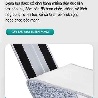 Cây lau nhà công nghiệp Lusen MX02 - Chổi đa năng, bàn nhôm 60-80cm, chỉ 249.000₫
