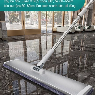 Cây lau nhà công nghiệp Lusen MX02 - Chổi đa năng cỡ lớn, bàn nhôm rộng, 249.000đ