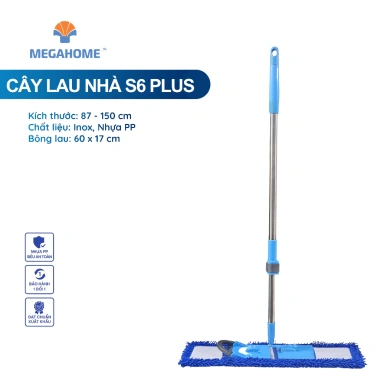 Cây lau nhà công nghiệp Megahome S6 Plus bông 60cm, khóa tăng giảm chiều cao, xoay 360 - Giảm còn 199.000đ