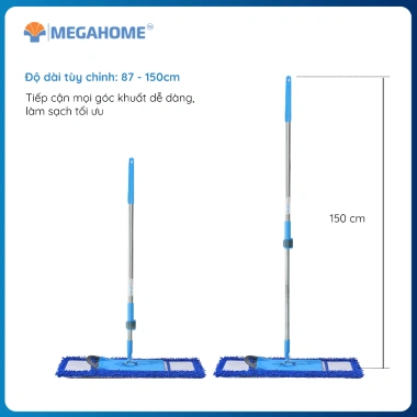 Cây lau nhà công nghiệp Megahome S6 Plus bông 60cm, khóa tăng giảm chiều cao, xoay 360 - Giảm còn 199.000đ 5 Cây lau nhà công nghiệp Megahome S6 Plus bông 60cm, khóa tăng giảm chiều cao, xoay 360 - Giảm còn 199.000đ 5