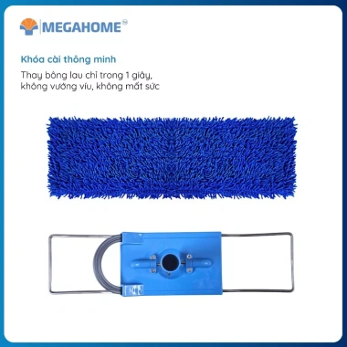 Cây lau nhà công nghiệp Megahome S6 Plus bông 60cm, khóa tăng giảm chiều cao, xoay 360 - Giảm còn 199.000đ