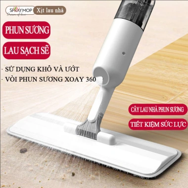 Cây lau nhà DREAMOFLOVE - Chổi lau sàn đa năng, phun sương, bình xịt, sạch mọi ngóc ngách, 154.700₫