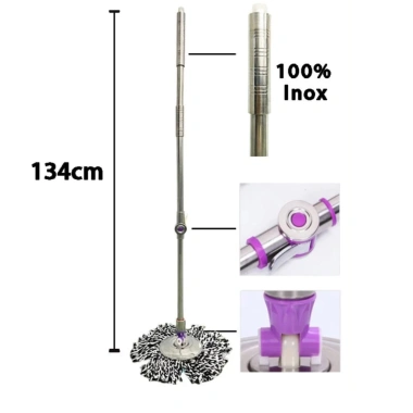 Cây Lau Nhà Inox 360 - Chổi Thái Lan G7, Bông Lau Tròn Dễ Thay Thế, 132k 5