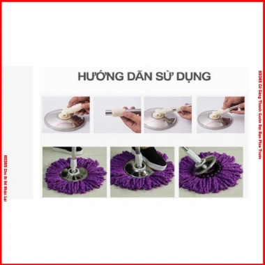 Cây lau nhà inox 360 độ kèm bông lau tím - Samba giảm giá 60k, giá gốc 78k