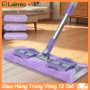 Cây lau nhà phẳng kẹp vải lớn - Lau ướt khô, kèm giẻ lau & kẹp khăn, giá 93.900₫