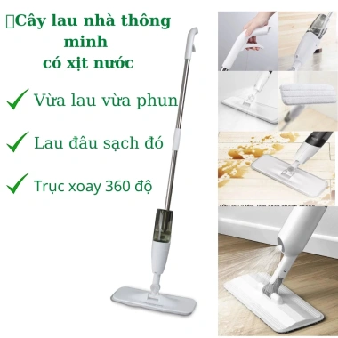 Cây Lau Nhà Phun Sương 360 độ Tự Vắt, Chổi Lau Sàn Thông Minh kèm Bình Xịt Nước 2