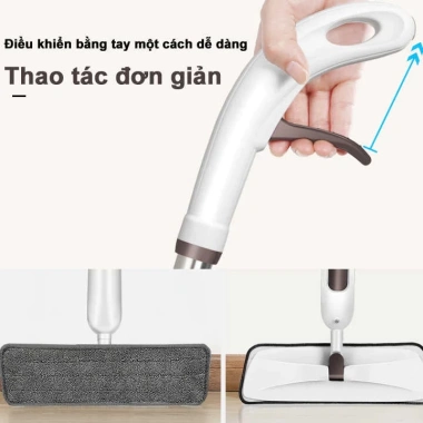 Cây Lau Nhà Phun Sương 360 độ Tự Vắt, Chổi Lau Sàn Thông Minh kèm Bình Xịt Nước 4