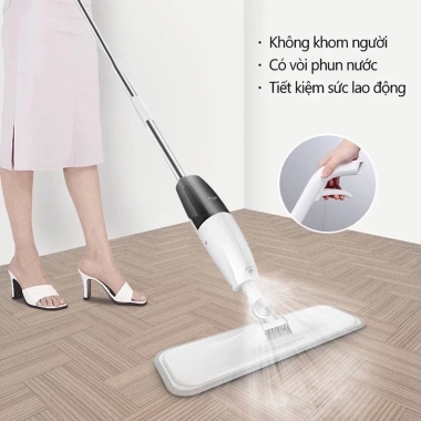 Cây Lau Nhà Phun Sương 360 độ Tự Vắt, Chổi Lau Sàn Thông Minh kèm Bình Xịt Nước 8