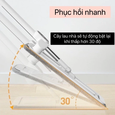 Cây Lau Nhà Phun Sương Tự Vắt Xoay 360 độ Kèm 3 Miếng Bông 38cm - Sạc, Khô Nhanh, Giá Ưu Đãi 289.000₫