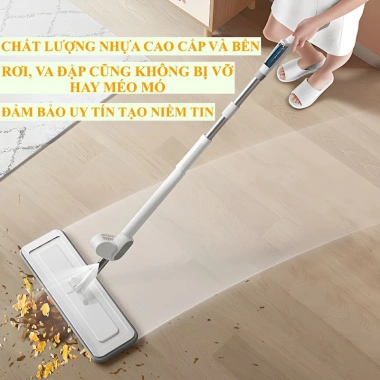 Cây Lau Nhà Phun Sương Tự Vắt Xoay 360 độ Kèm 3 Miếng Bông 38cm - Sạc, Khô Nhanh, Giá Ưu Đãi 289.000₫