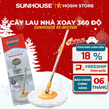 Cây lau nhà SUNHOUSE KS-MO350I chổi xoay 360 độ giá 119.000 thay thế bộ lau nhà