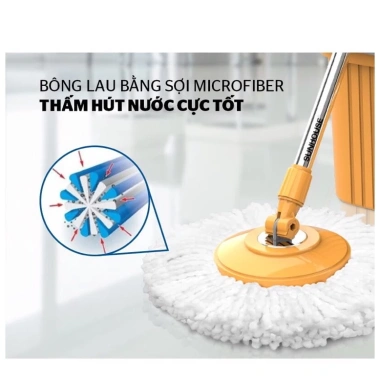 Cây lau nhà SUNHOUSE KS-MO350I chổi xoay 360 độ giá 119.000 thay thế bộ lau nhà