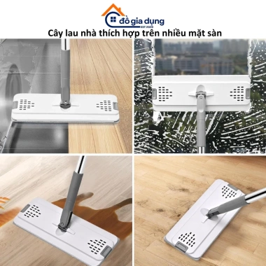 Cây Lau Nhà Thay Bàn Inox 33x12cm - Chổi Tự Vắt Thông Minh Xoay 360 do 61.646 VND