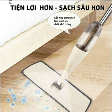 Cây Lau Nhà Thông Minh 2 trong 1 Phun Sương, Đầu Xoay 360 độ, Lau Sạch Mọi Bụi, Giá 89.000₫