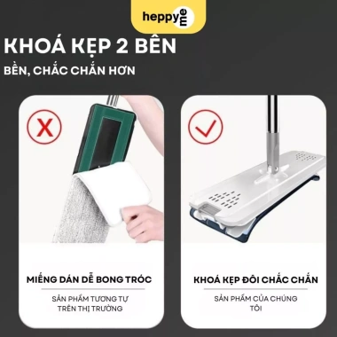 Cây lau nhà thông minh 360 độ thay thế bộ lau không thùng vắt giá ưu đãi 54.583đ