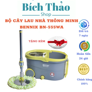 Cây lau nhà thông minh Bennix BN555WA 360° Thái Lan, bánh xe di chuyển - 219.000đ