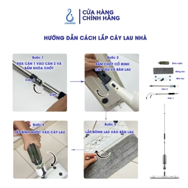 Cây lau nhà thông minh Likado LKD-109 phun sương - 228.000 VND, tiết kiệm thời gian 3