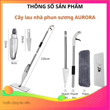 Cây lau nhà thông minh phun sương gọn nhẹ, xoay 360 độ cao cấp - 64.034 VND