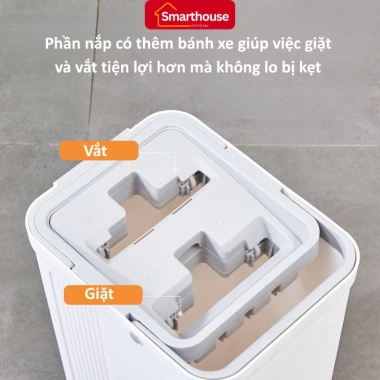 Cây Lau Nhà Thông Minh Tự Vắt, Thùng D5 Cao Cấp, Xoay 360 Độ + Bông Lau - Giá ưu đãi 378.525₫