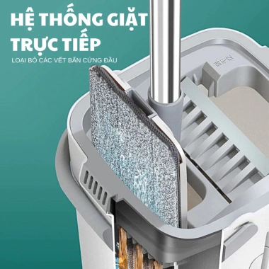 Cây Lau Nhà Tự Vắt 2 Ngăn Thông Minh - Chổi Lau Sàn Xoay 360, Tách Bụi Bẩn, Kèm Bông Lau, Giá ưu đãi 161.700 VND 5