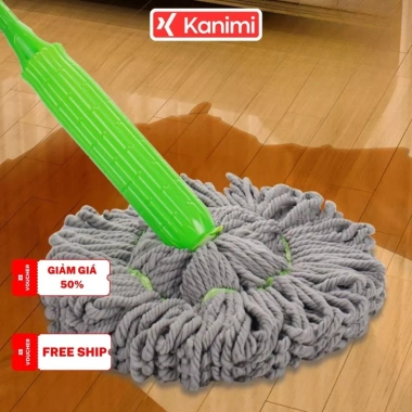 Cây Lau Nhà Tự Vắt 360 độ Thông Minh - Chổi Cán Inox 1m3 + Bông Microfiber, Giá ưu đãi 78.162 VND