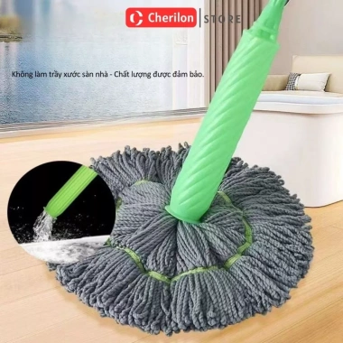 Cây Lau Nhà Tự Vắt 360 độ Thông Minh - Chổi Cán Inox 1m3 + Bông Microfiber, Giá ưu đãi 78.162 VND