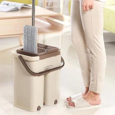Cây lau nhà tự vắt 360 độ thông minh, có thùng đựng - Giá 221.924₫, tiện lợi 3