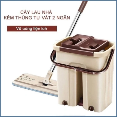 Cây lau nhà tự vắt 360 độ thông minh, có thùng đựng - Giá 221.924₫, tiện lợi 7