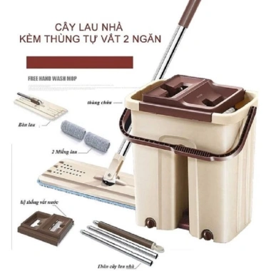 Cây lau nhà tự vắt 360 độ thông minh, có thùng đựng - Giá 221.924₫, tiện lợi 8