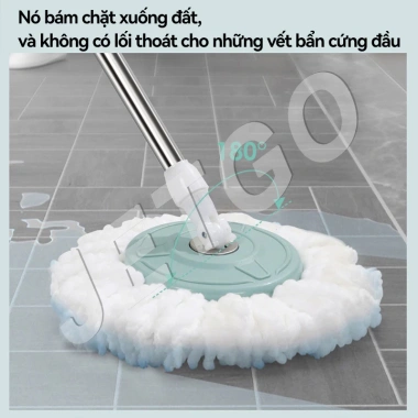 Cây Lau Nhà Tự Vắt 360° JETGO Khô Nhanh Siêu Sạch Khung Thép Không Gỉ Tặng Vải 3 Cây Lau Nhà Tự Vắt 360° JETGO Khô Nhanh Siêu Sạch Khung Thép Không Gỉ Tặng Vải 3