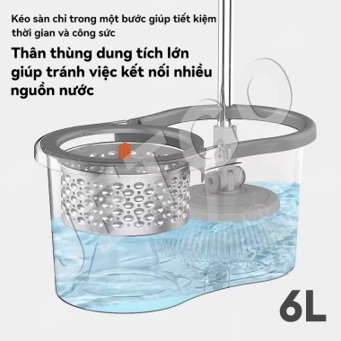 Cây Lau Nhà Tự Vắt 360° JETGO Khô Nhanh Siêu Sạch Khung Thép Không Gỉ Tặng Vải 4 Cây Lau Nhà Tự Vắt 360° JETGO Khô Nhanh Siêu Sạch Khung Thép Không Gỉ Tặng Vải 4