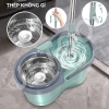 Cây Lau Nhà Tự Vắt 360° JETGO Khô Nhanh Siêu Sạch Khung Thép Không Gỉ Tặng Vải 5