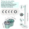 Cây Lau Nhà Tự Vắt 360° JETGO Khô Nhanh Siêu Sạch Khung Thép Không Gỉ Tặng Vải 15