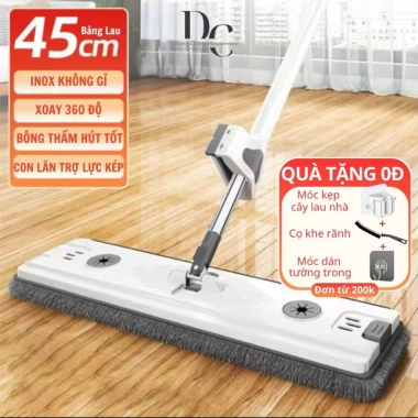 Cây lau nhà tự vắt 45x12cm xoay 360° bộ đa năng có bàn lau 45cm - Giá chỉ 175.000₫