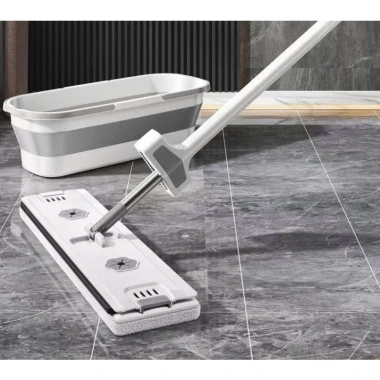 Cây Lau Nhà Tự Vắt 45x12cm Xoay 360 Đa Năng Có Bàn Lau & Xô - Giá Ưu Đãi 150k