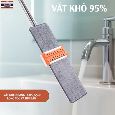Cây lau nhà tự vắt BENTO MOP 50x15cm, xoay 360°, 3 bông thấm - Giá ưu đãi 186.900đ
