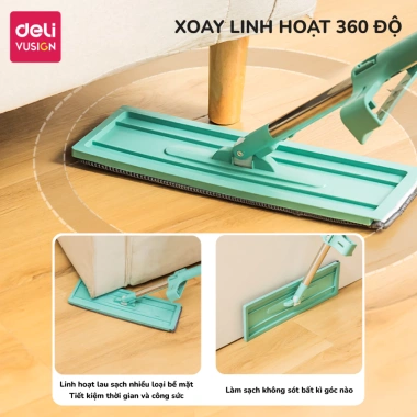 Cây Lau Nhà Tự Vắt Deli 360° - Chổi 35cm, Lau Sạch Nhiều Bề Mặt, Giá 347k 6 Cây Lau Nhà Tự Vắt Deli 360° - Chổi 35cm, Lau Sạch Nhiều Bề Mặt, Giá 347k 6