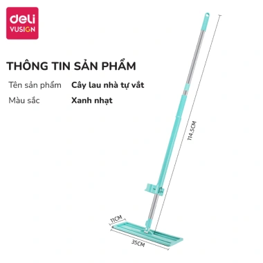 Cây Lau Nhà Tự Vắt Deli 360° - Chổi 35cm, Lau Sạch Nhiều Bề Mặt, Giá 347k 10 Cây Lau Nhà Tự Vắt Deli 360° - Chổi 35cm, Lau Sạch Nhiều Bề Mặt, Giá 347k 10