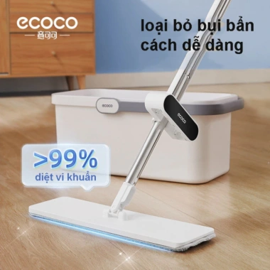Cây lau nhà tự vắt ECOCO kháng khuẩn 360 độ - Lau sạch khô nhanh, gấp gọn GDMP