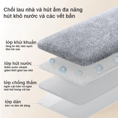 Cây lau nhà tự vắt ECOCO kháng khuẩn 360 độ - Lau sạch khô nhanh, gấp gọn GDMP
