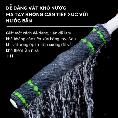 Cây Lau Nhà Tự Vắt Inox 360° Bông Cotton Siêu Thấm - Lau Khô Ướt Nhanh, Giá 48k 9 Cây Lau Nhà Tự Vắt Inox 360° Bông Cotton Siêu Thấm - Lau Khô Ướt Nhanh, Giá 48k 9