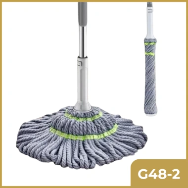 Cây Lau Nhà Tự Vắt Inox 360° Bông Cotton Siêu Thấm - Lau Khô Ướt Nhanh, Giá 48k