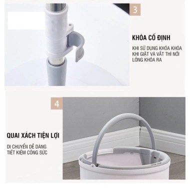 Cây lau nhà tự vắt K8 cao cấp xoay 360 độ, chính hãng, giá chỉ 105.000 VND 3