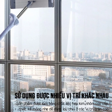 Cây lau nhà tự vắt Lusen KN40 - bàn lau nhôm, chổi xoay 360 độ 40x12cm, giá 149k