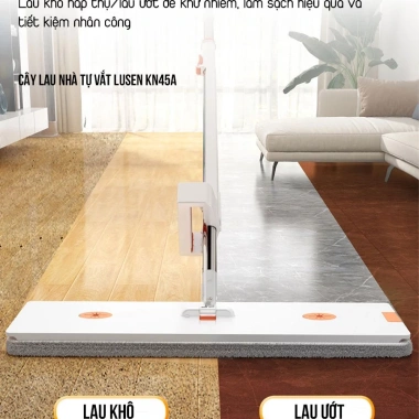 Cây lau nhà tự vắt Lusen KN45A Bàn 45cm lau 360°, sạch khô nhanh, chỉ 229.000đ 4