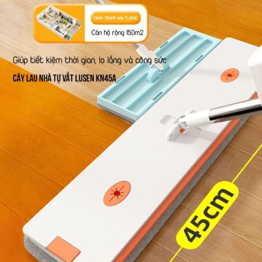 Cây lau nhà tự vắt Lusen KN45A Bàn 45cm lau 360°, sạch khô nhanh, chỉ 229.000đ 5