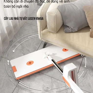 Cây lau nhà tự vắt Lusen KN45A Bàn 45cm lau 360°, sạch khô nhanh, chỉ 229.000đ 7